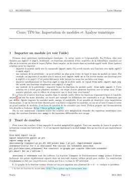 Cours/TP0 bis: Importation de modules et Analyse