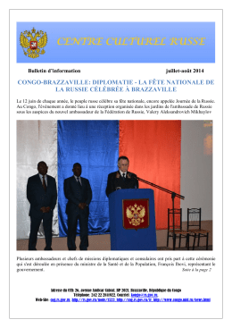 CONGO-BRAZZAVILLE: DIPLOMATIE