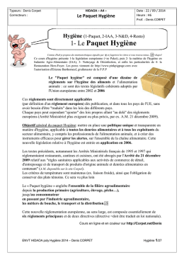 1- Le Paquet Hygiène