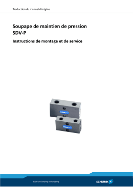 Soupape de maintien de pression SDV-P