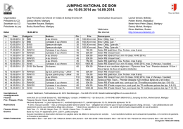 JUMPING NATIONAL DE SION du 10.09.2014 au 14.09.2014