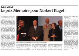 Le prix Mémoire pour Norbert Kugel