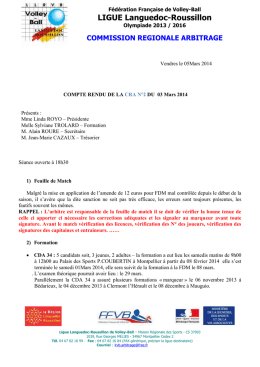 CR N°2 – CRA du 03/02/2014 - Ligue Languedoc Roussillon de