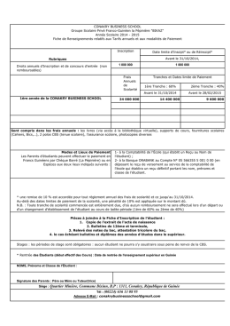 tarif et conditions cbs - conakry business school conakry business