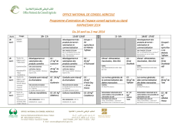 OFFICE NATIONAL DE CONSEIL AGRICOLE Programme d