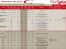 Gamme tarifaire TGV Lyria - Voyages-sncf
