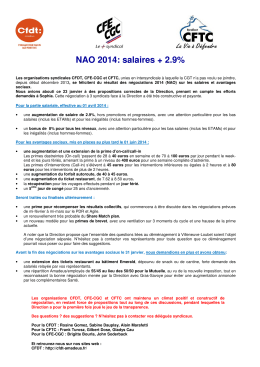 NAO 2014: salaires + 2.9% - CFDT Amadeus, Sophia