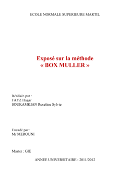 Exposé sur la méthode « BOX MULLER »