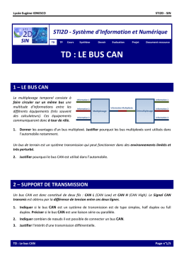 TD Le Bus CAN - Créer son blog