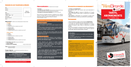 Plaquette Tarifs Abonnements au 1er juillet 2014