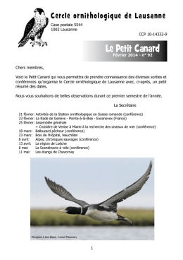 92 - Cercle Ornithologique de Lausanne