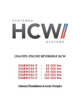 CHAUFFE-PISCINE RÉVERSIBLE HCW PASRW030-P