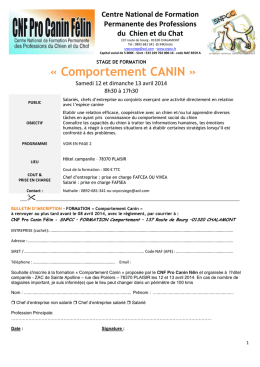 Comportement CANIN - Syndicat National des Professions du Chien