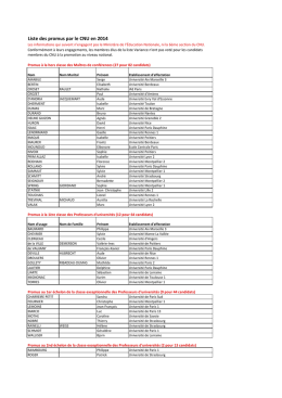 Liste des promus par le CNU en 2014