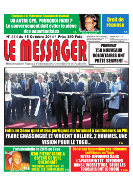 Le Messager N°414 - République Togolaise