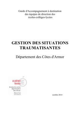 GESTION DES SITUATIONS TRAUMATISANTES