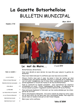 La Gazette Botsorhelloise BULLETIN MUNICIPAL