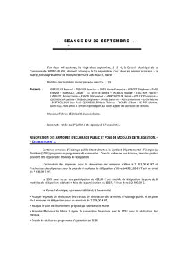 Conseil municipal du 22 septembre 2014 - Bourg