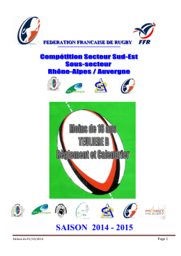 Règlement Championnat TEULIERE B 2014-2015
