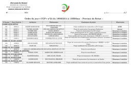 Ordre du jour « CGP » n°24 du 19/06/2014 à 10H00mn – Province