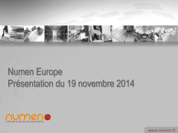 Numen Europe Présentation du 19 novembre 2014