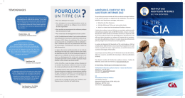 Le titre CIA - Chapters Site - The Institute of Internal Auditors