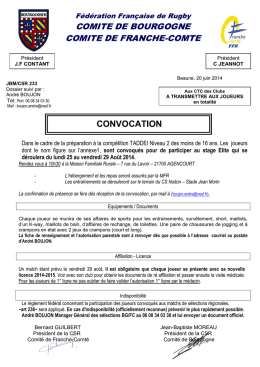 CONVOCATION - Comité départemental de Rugby de la Nievre