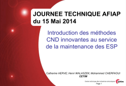 Introduction des Méthodes CND innovantes au service de la