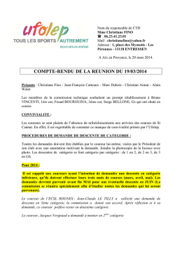 COMPTE-RENDU DE LA REUNION DU 19/03/2014
