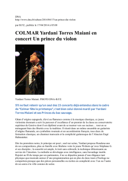 COLMAR Yardani Torres Maiani en concert Un prince du violon