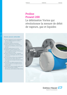 Proline Prowirl 200 Le débitmètre Vortex qui révolutionne - E