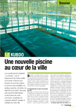 Dossier Mosaïque n°115 - Le Kubdo, une nouvelle piscine au coeur