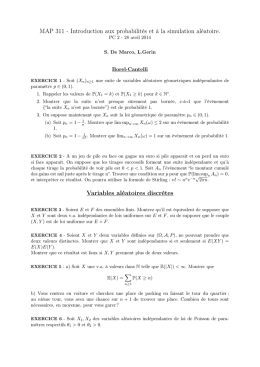 MAP 311 - Introduction aux probabilités et à la simulation aléatoire