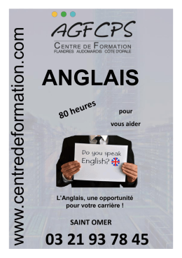 ANGLAIS - Centre de Formation AGFCPS