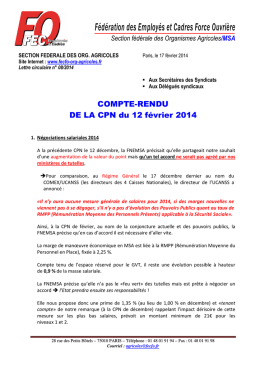 COMPTE-RENDU DE LA CPN du 12 février 2014