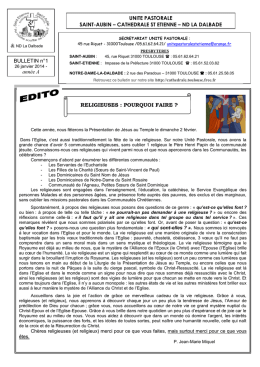CATHEDRALE ST ETIENNE – ND LA DALBADE BULLETIN n°1