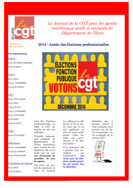 Février 2014 - Le site de la CGT pour les Agents du Département de