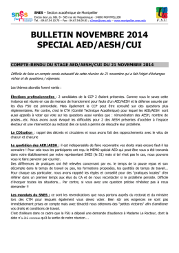 BULLETIN NOVEMBRE 2014 SPECIAL AED/AESH/CUI