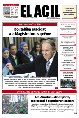Bouteflika candidat à la Magistrature suprême
