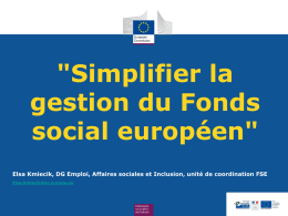 Atelier - Simplifier la gestion du Fonds social européen