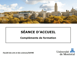 Pr&eacute;sentation - SAFIRE - Universit&eacute; de Montr&eacute;al