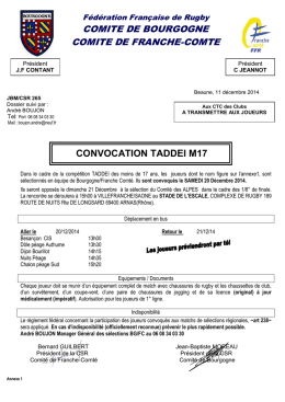 Convocation - Rugby Franche