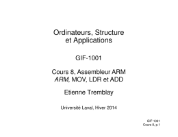 Semaine 4, Cours 8- Assembleur ARM