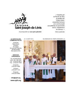 Feuillet paroissial du 10 août 2014 - Paroisse Saint-Joseph-de
