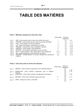 DCG 11 - Table des matières