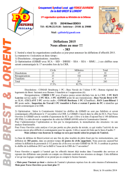 Annonces 2015 - Force ouvrière défense GSL Brest Lorient