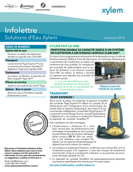 Infolettre - Water Solutions