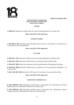 Ordre du jour du 1er décembre 2014 - Mairie du 18e