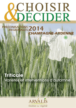Guide préconisations triticale Champagne-Ardennes 2014