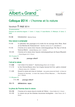 Programme du colloque 2014